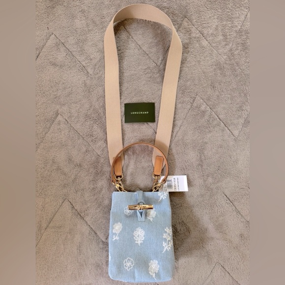 NEW🔥LONGCHAMP XS Le Roseau Denim Bucket Bag🔥 - Picture 9 of 13